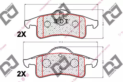 Комплект тормозных колодок DJ PARTS BP2030